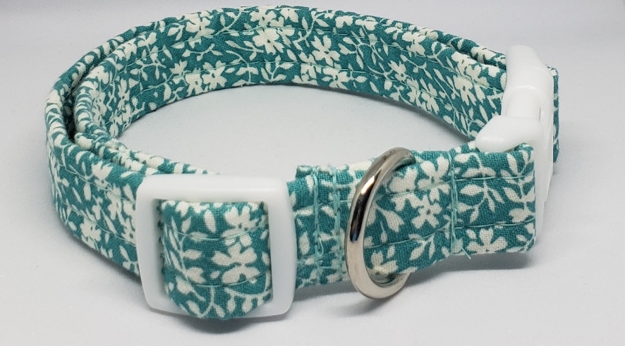 Teal Floral Cotton Collar