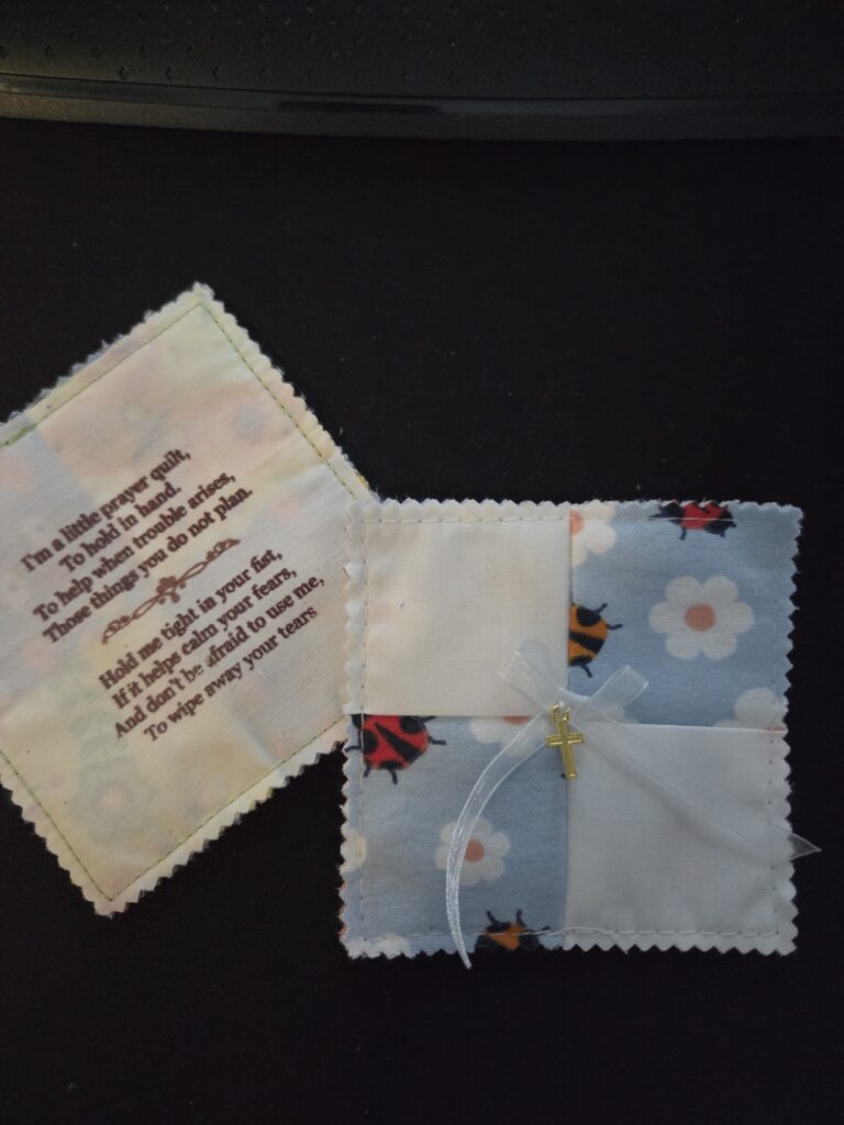 Pray Quilt LadyBugs and Flowers